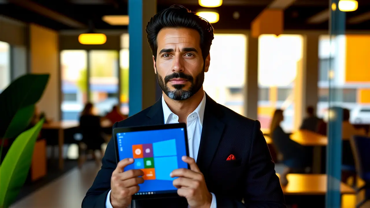 Un hombre elegante contempla la tarea en Barcelona