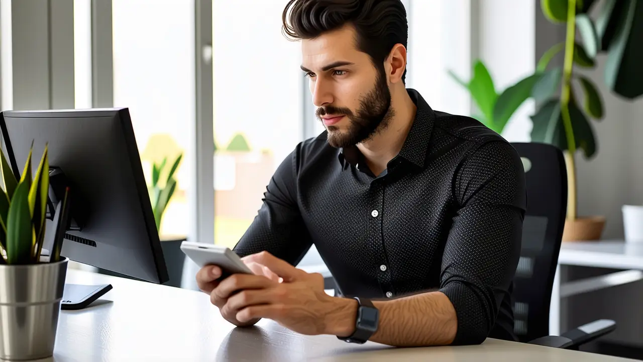 Fotógrafo captura hombre pensativo en estudio moderno