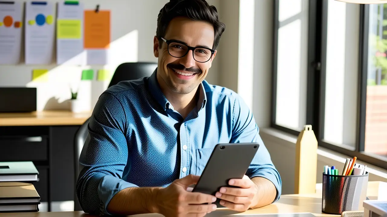 Un hombre joven luce en arte digital realista