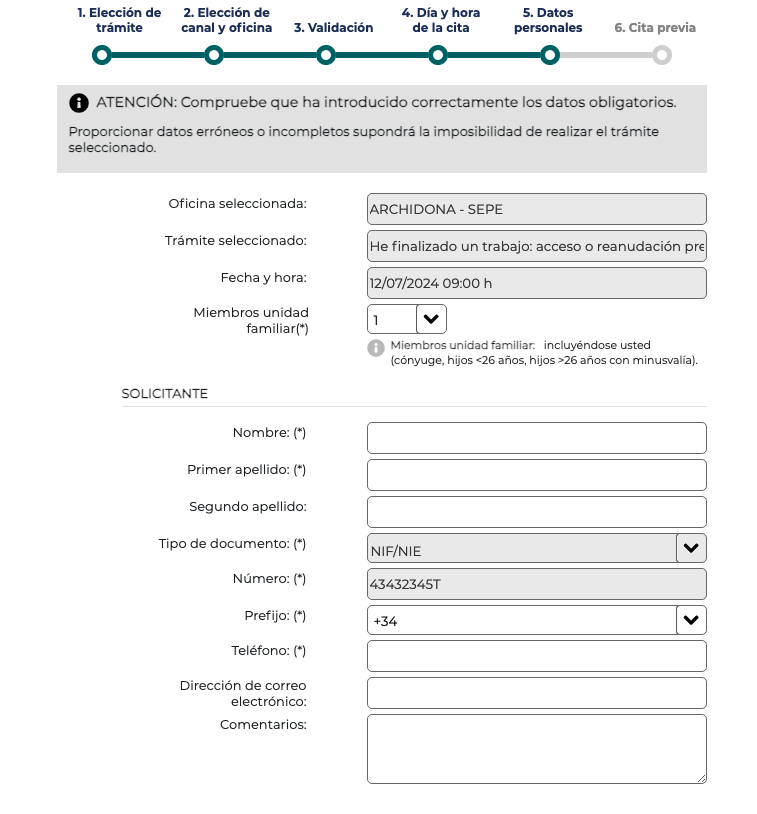 cita previa sepe paso 7