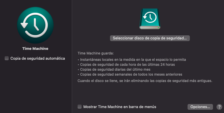 Copias de Seguridad en Macbook con time machine