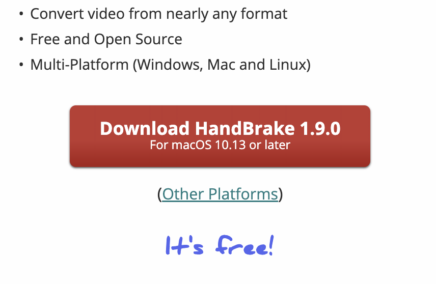 descargar handbrake para mac