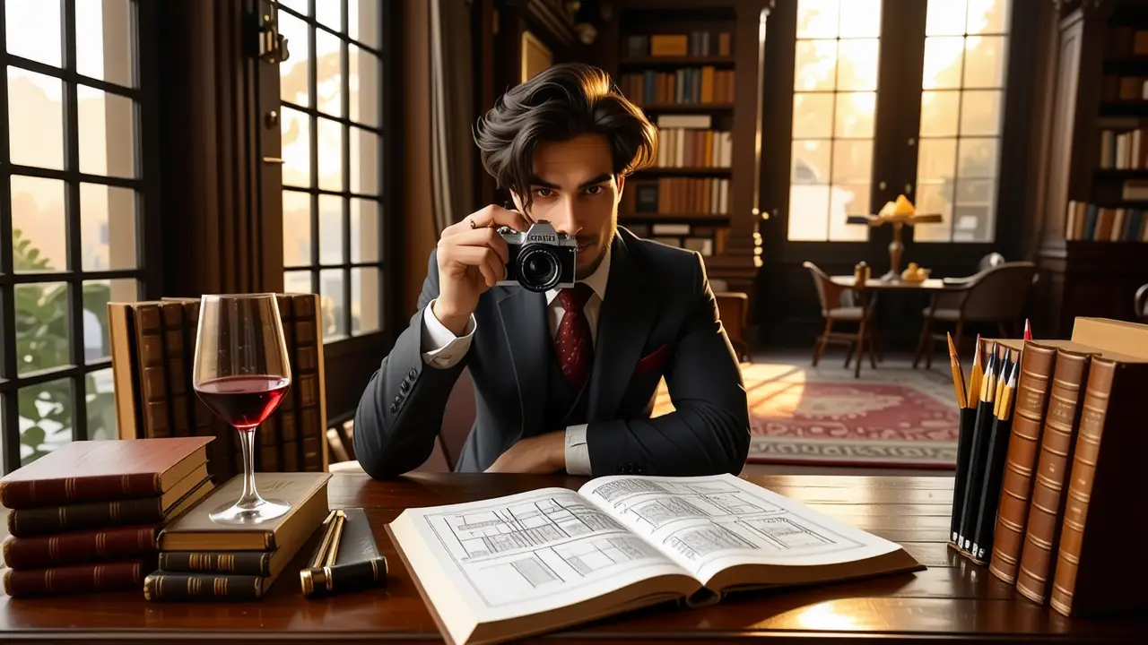 Imagenes Windows 11: Fondo Desktop Rotatorio 3 Un hombre elegante captura un instante en su estudio