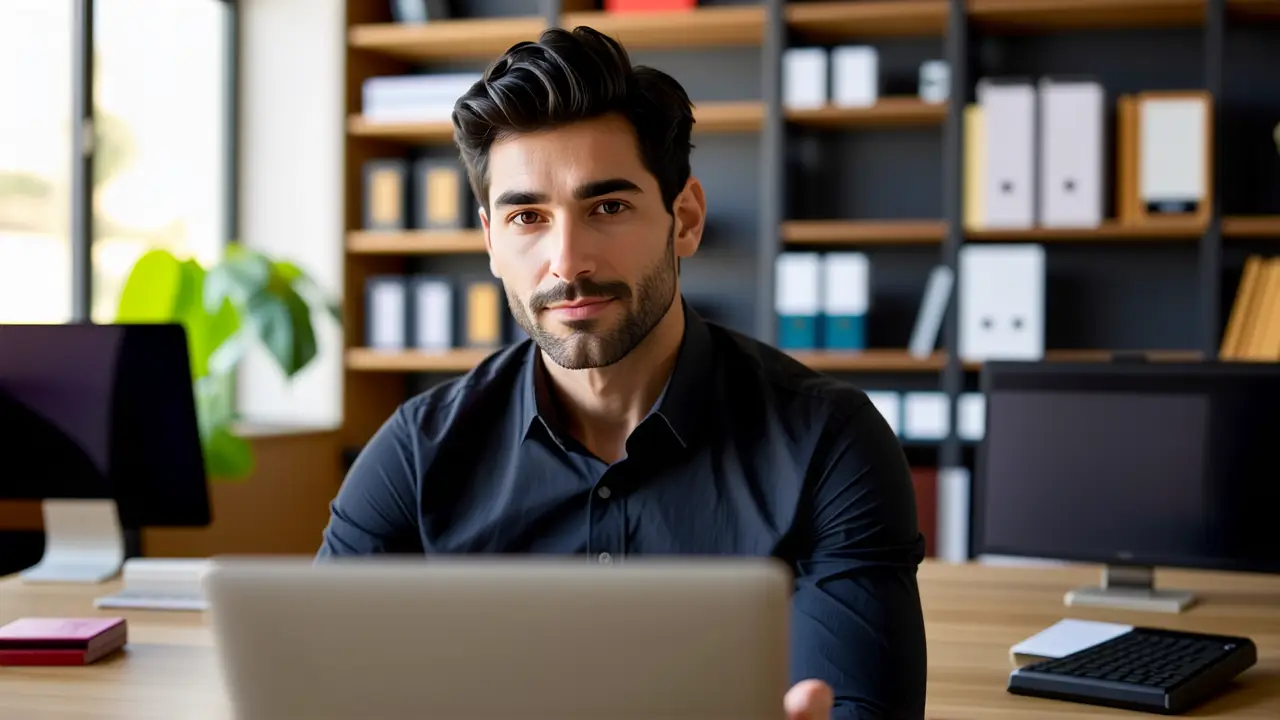 Entrar Modo Seguro Windows 11: Guía Rápida 2 Un hombre joven ayuda con tutoriales digitales