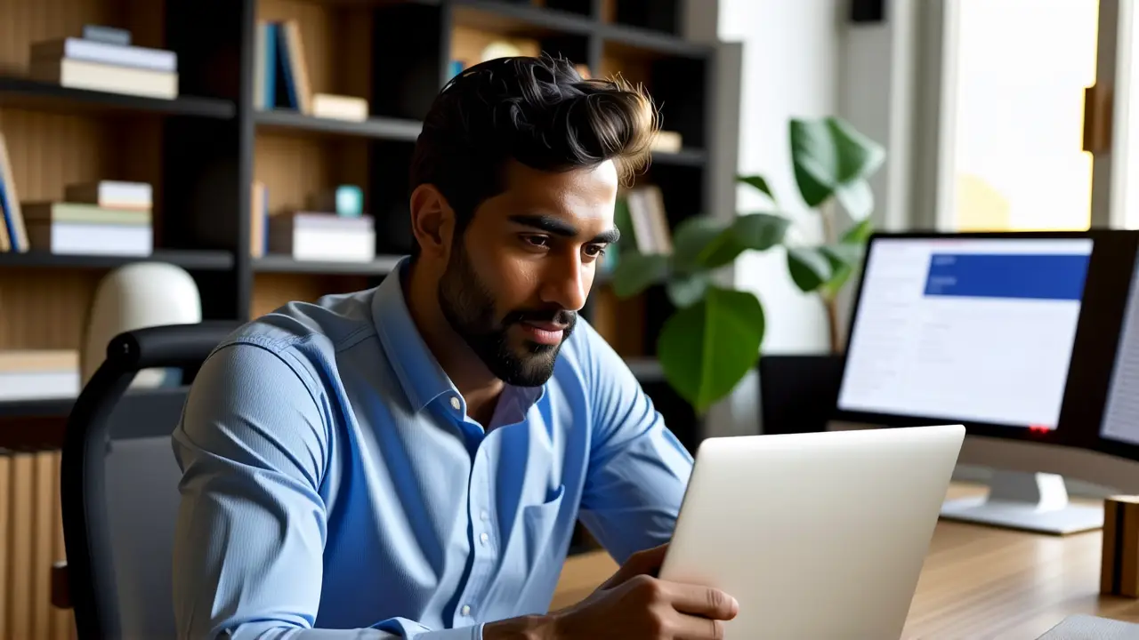 Entrar Modo Seguro Windows 11: Guía Rápida 3 Un hombre pensativo usa laptop en casa