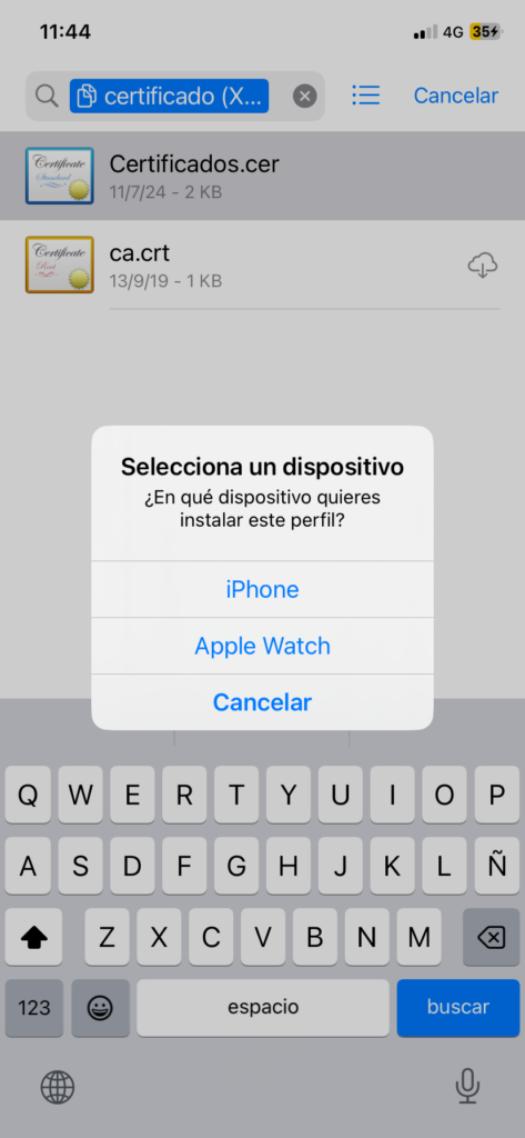 instalar certificado iphone8