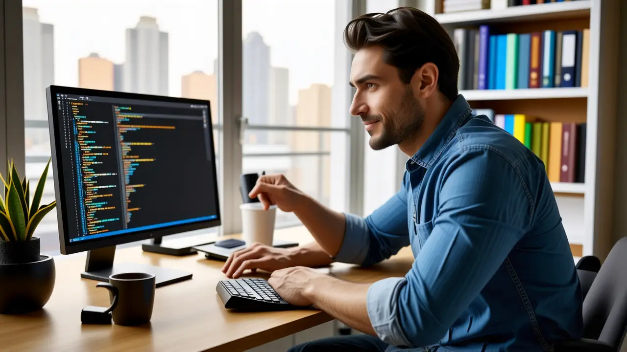 Liberador Memoria RAM: Optimiza Windows XP Fácilmente 1 Un hombre tecnológico en un estudio cálido