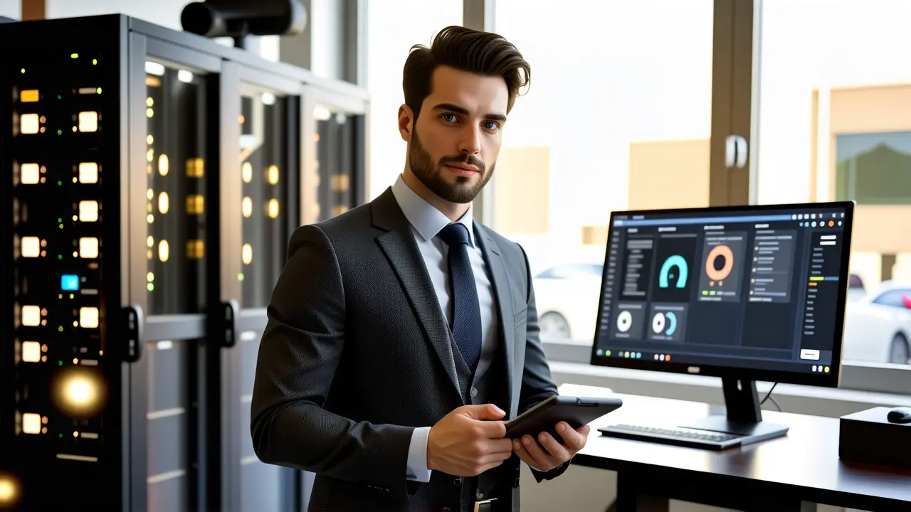 Microsoft Windows 2000: Características y Evolución 3 Un hombre elegante domina la tecnología moderna