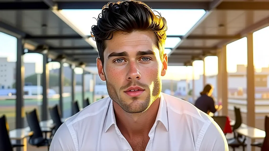 Un hombre pensativo en un espacio vacío