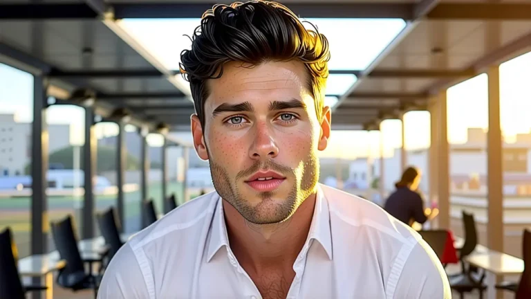 Un hombre pensativo en un espacio vacío