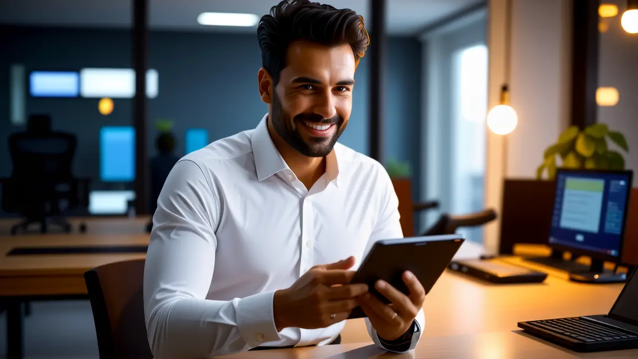 Un hombre técnico resuelve problemas digitales con código