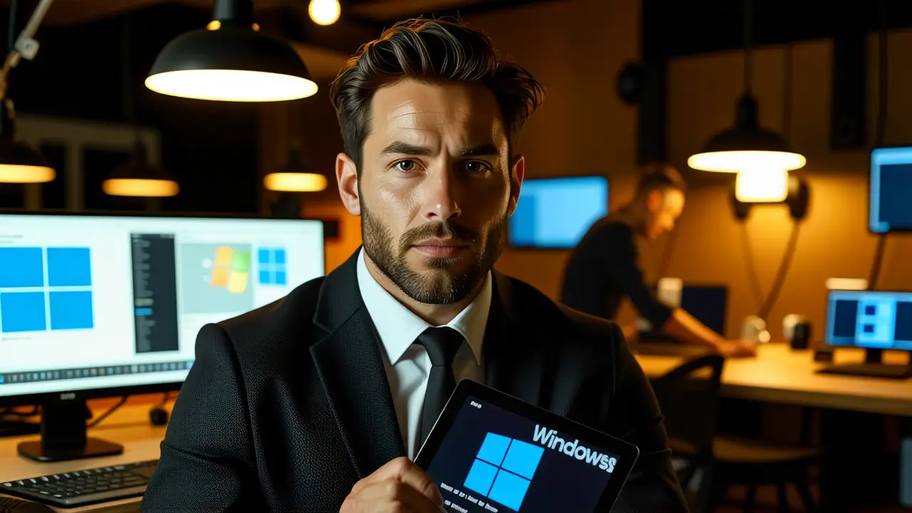 Un hombre contemplativo en estudio oscuro