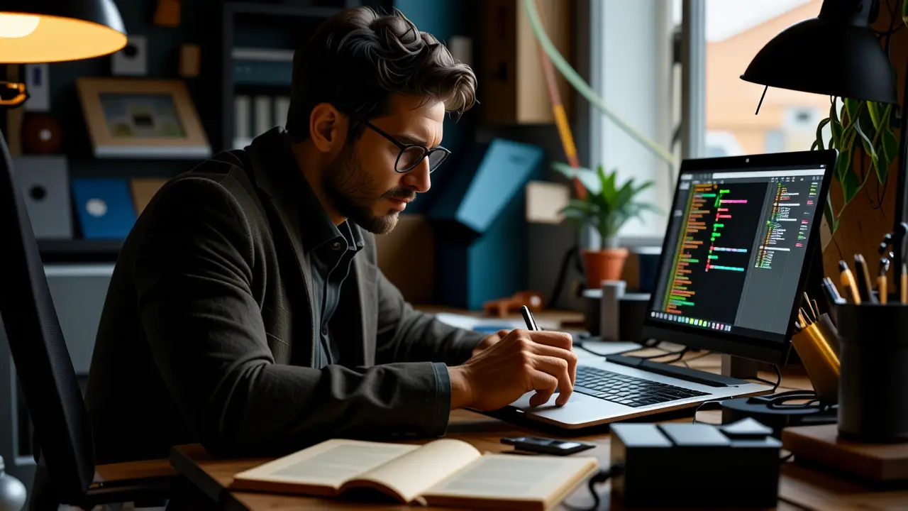 Un técnico analiza datos en un entorno digital
