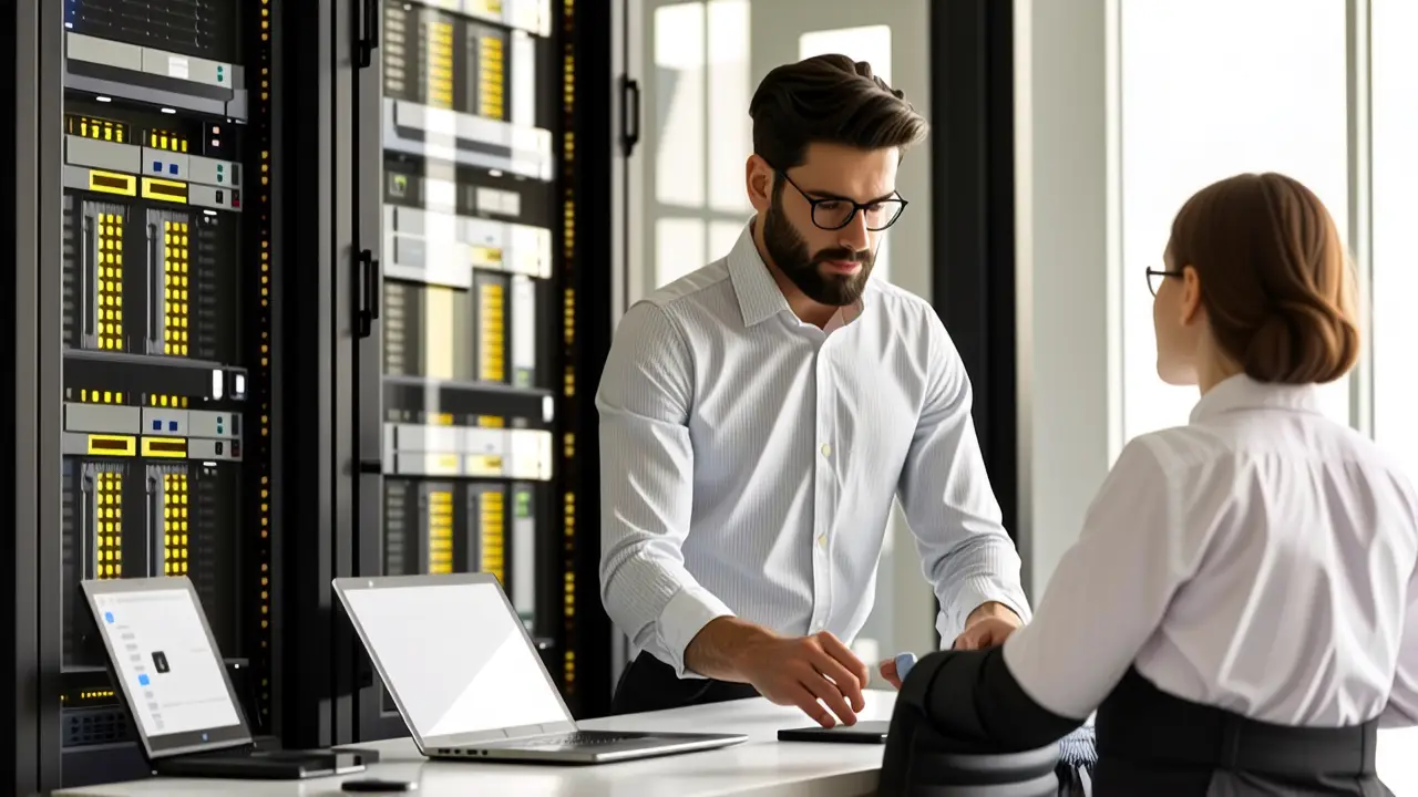Windows Server 2012: Descarga ISO y Configuración 2 Un técnico instala Windows en un entorno profesional