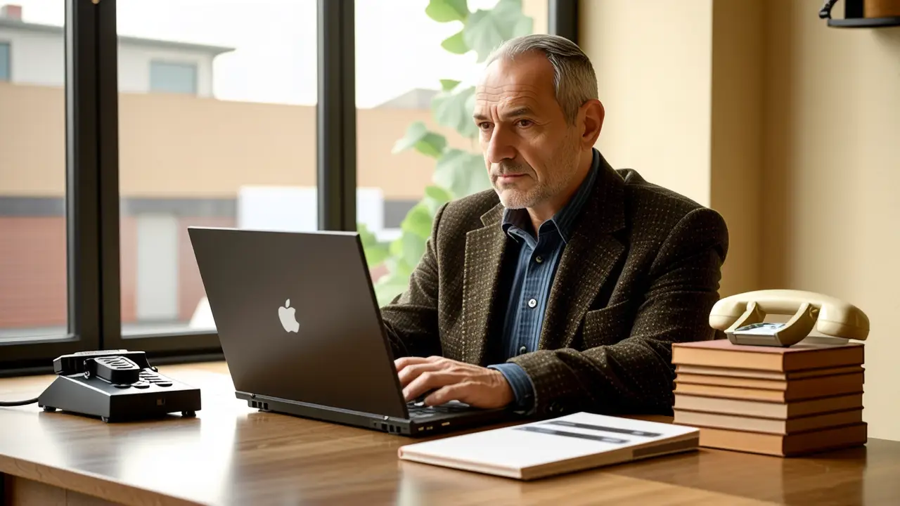 Un hombre experto en tecnología se muestra nostálgico