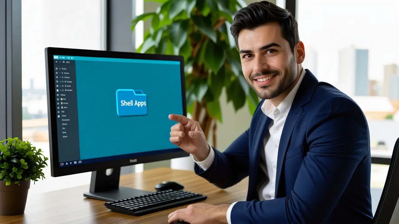 Un hombre elegante en oficina moderna
