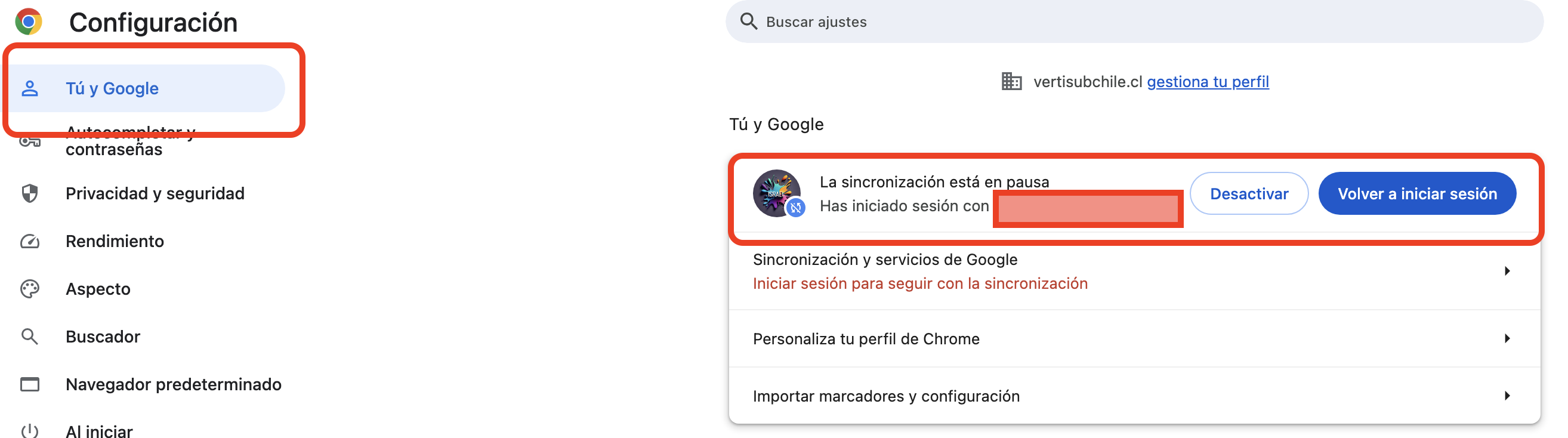 sincronizacion de google