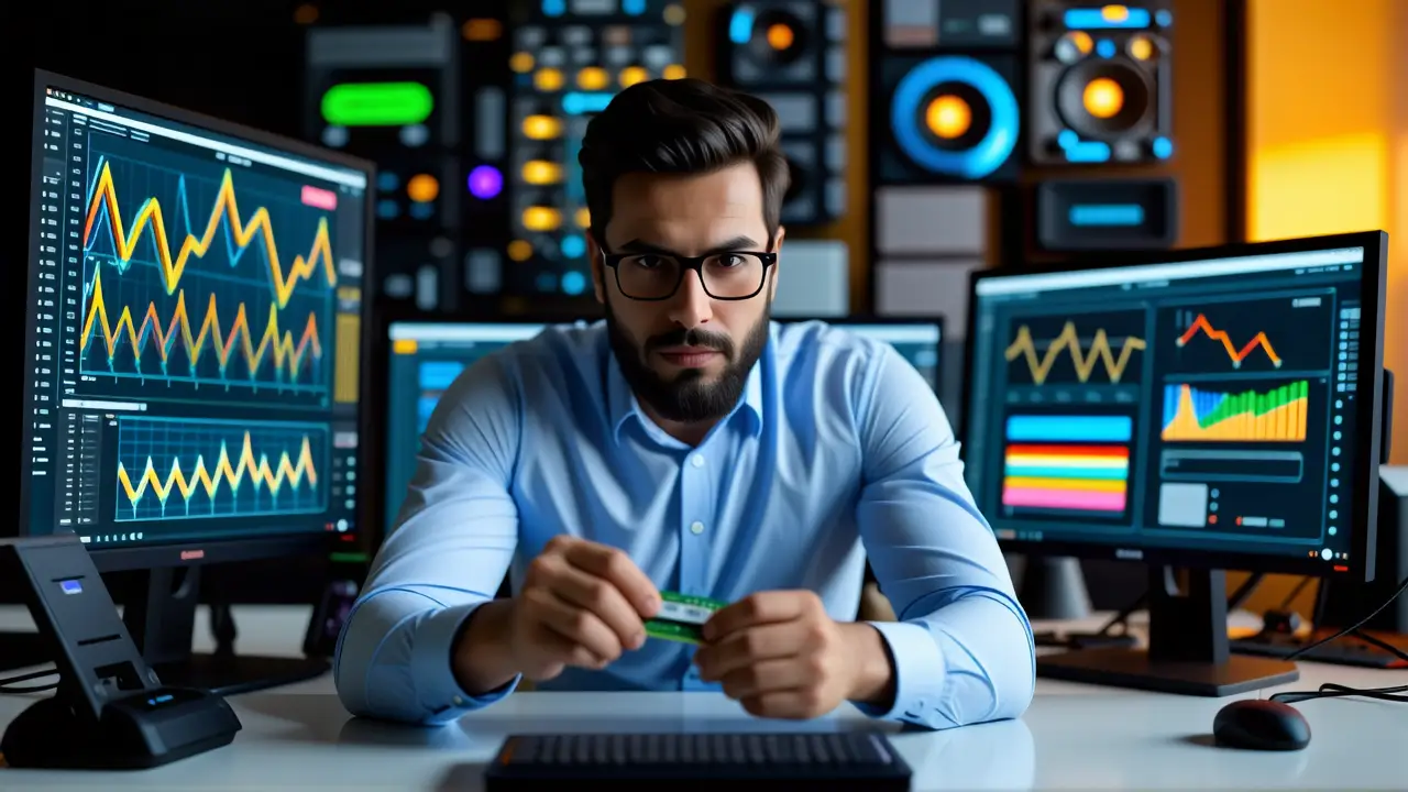 Testear Memoria RAM: Guía Windows 10/11 5 Un analista técnico examina datos en un entorno digital