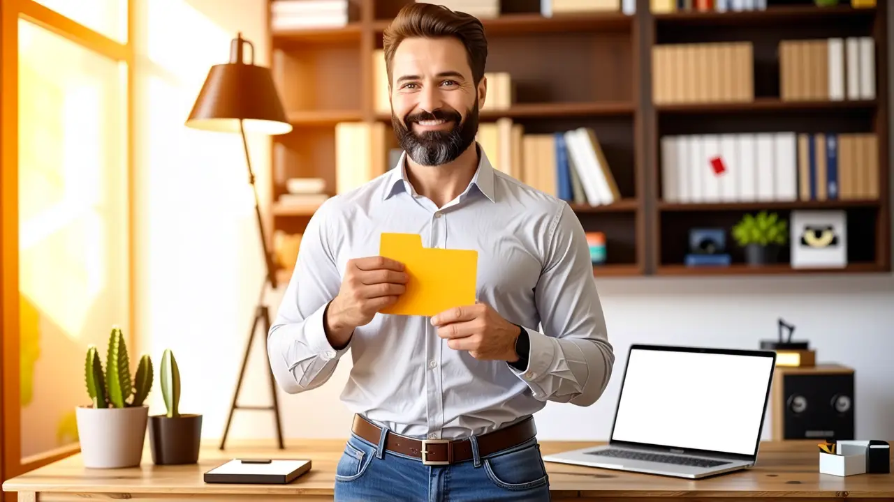 Un hombre amable sonríe en un hogar moderno
