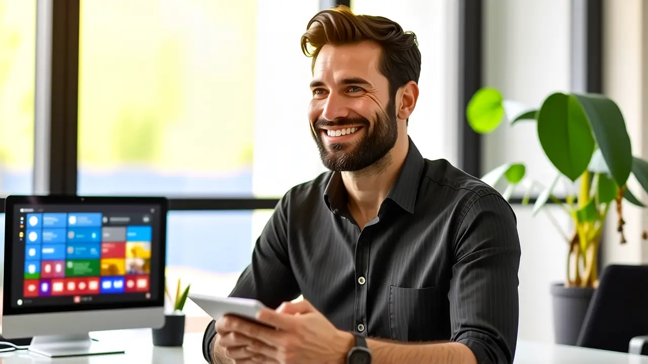 Un hombre casual en una luz cálida