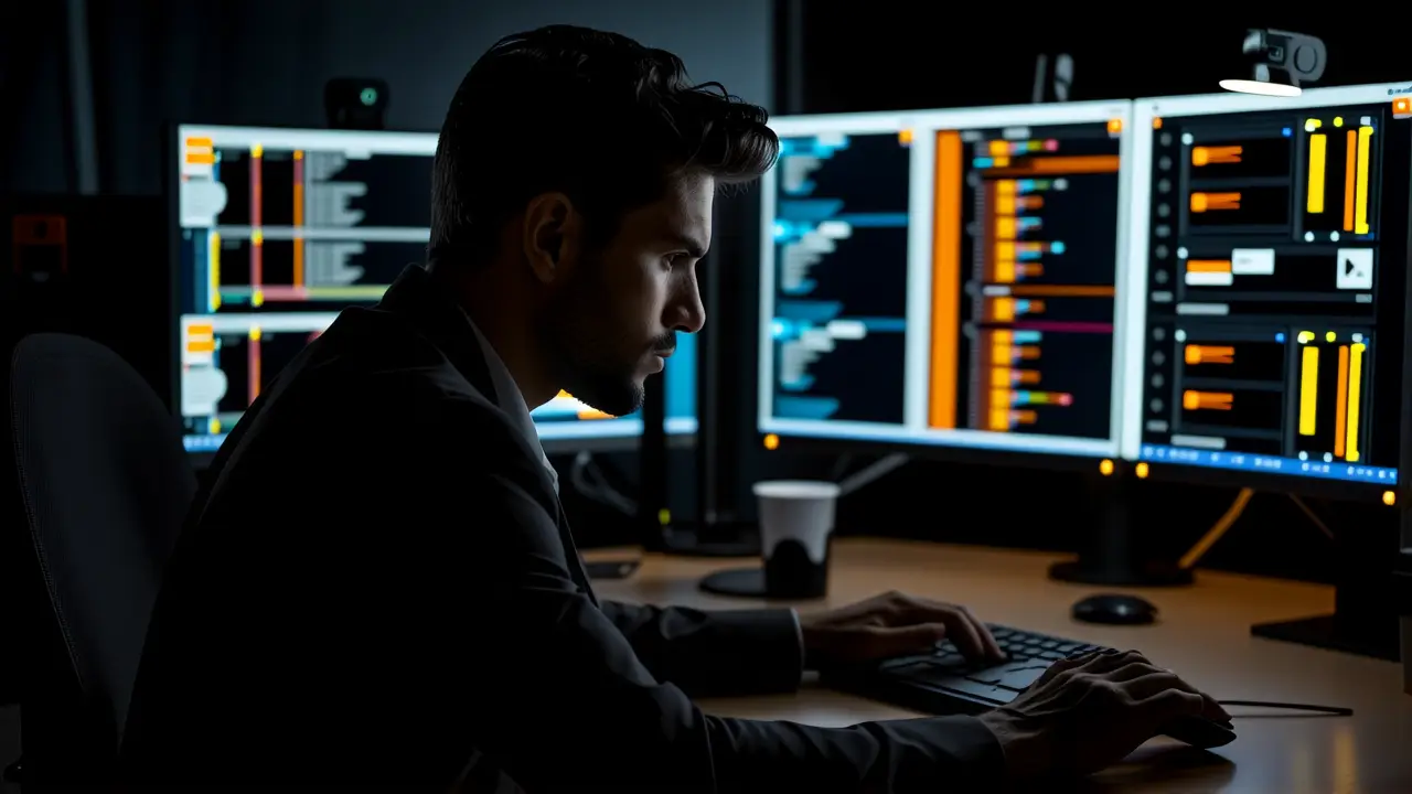 Un experto analiza datos críticos en la noche