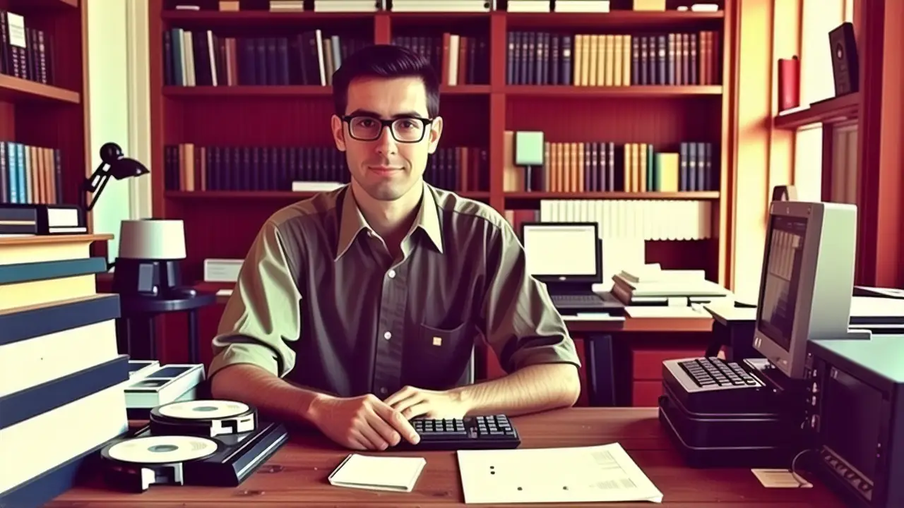 Windows 3x: Historia y Evolución del Sistema Operativo 2 Un hombre pensativo observa la nostalgia digital