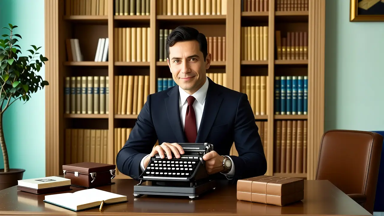 Windows XP Año: Historia y Evolución 1 Un hombre elegante contempla su oficina clásica